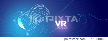 VR Technology Glitch Background with Headset VR Technology Glitch Background with Headset 143000066