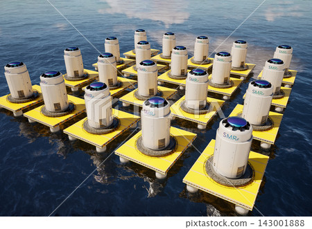 Small modular nuclear reactors on offshore platform in the ocean Small modular nuclear reactors on offshore platform in the ocean 143001888