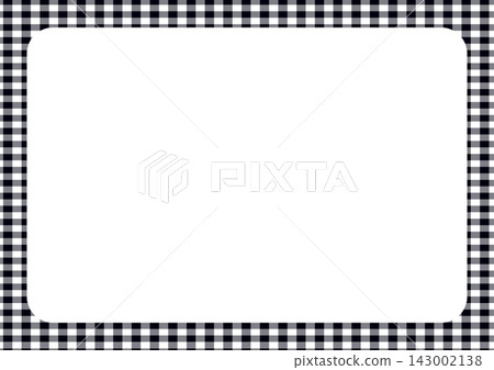 Black and white checkered frame and rounded square text space Black and white checkered frame and rounded square text space 143002138