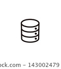 Simple monochrome line art icons for the database 143002479