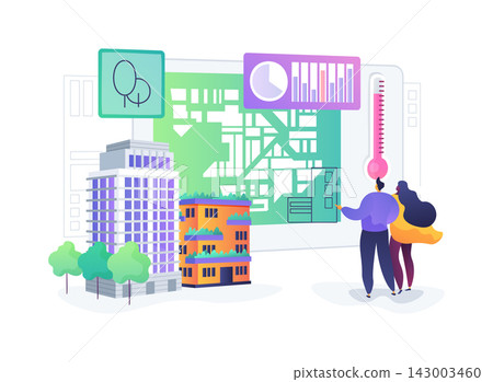 Greenery Driven Climate Moderation Model abstract concept vector illustration. Greenery Driven Climate Moderation Model abstract concept vector illustration. 143003460