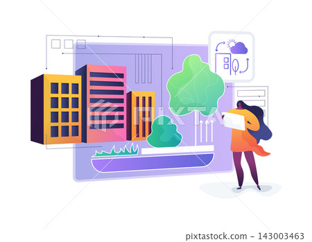 Street Level Microclimate Design Model abstract concept vector illustration. Street Level Microclimate Design Model abstract concept vector illustration. 143003463