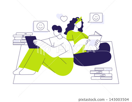 Study together isolated cartoon vector illustrations. Study together isolated cartoon vector illustrations. 143003504