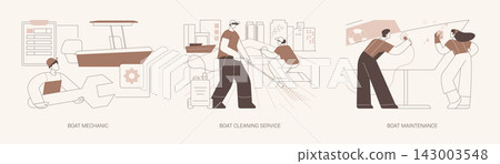 Boat maintenance isolated cartoon vector illustrations se 143003548