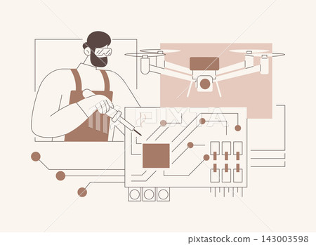 Drone making isolated cartoon vector illustrations. Drone making isolated cartoon vector illustrations. 143003598