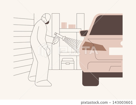 Painting car isolated cartoon vector illustrations. Painting car isolated cartoon vector illustrations. 143003601