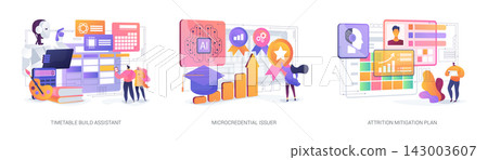 Adaptive Data-Driven Learning Support abstract concept vector illustrations. Adaptive Data-Driven Learning Support abstract concept vector illustrations. 143003607
