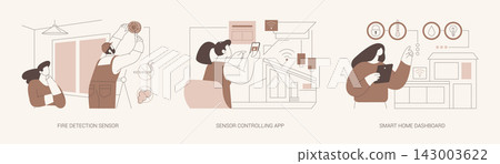 Smart home isolated cartoon vector illustrations se Smart home isolated cartoon vector illustrations se 143003622