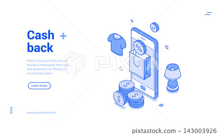 Cashback Program For Online Shopping Isometric Vector Illustration Landing Page Banner Template Cashback Program For Online Shopping Isometric Vector Illustration Landing Page Banner Template 143003926