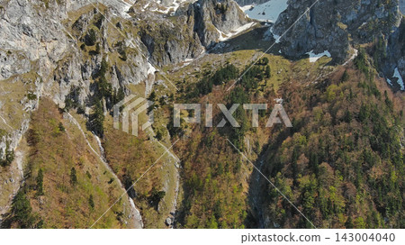 Rocky snow mountains aerial view Rocky snow mountains aerial view 143004040