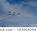 Blue impulse flying in the sky 143004264