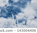 Blue Impulse flying while pulling contrails 143004406