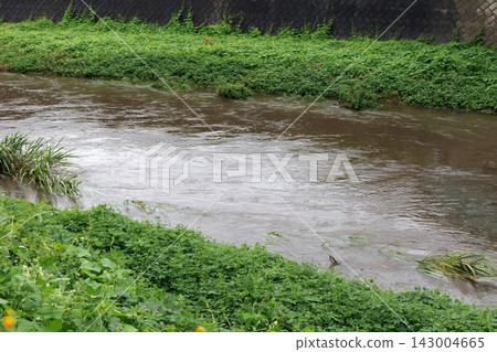River that was flooded by heavy rain River that was flooded by heavy rain 143004665