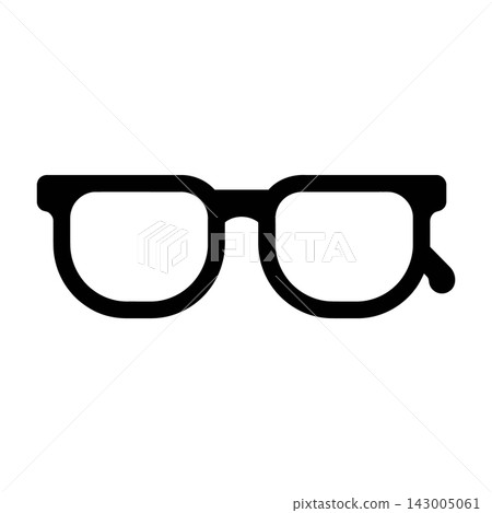 Black eyeglasses icon minimal flat design on white background Black eyeglasses icon minimal flat design on white background 143005061