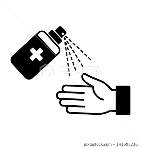 Hand sanitizer spray icon for personal hygiene and healthcare safety Hand sanitizer spray icon for personal hygiene and healthcare safety 143005230
