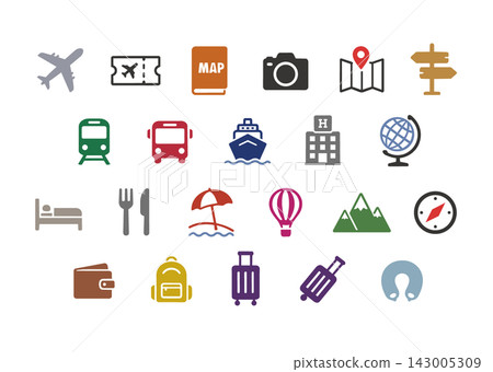 simple travel icon set simple travel icon set 143005309