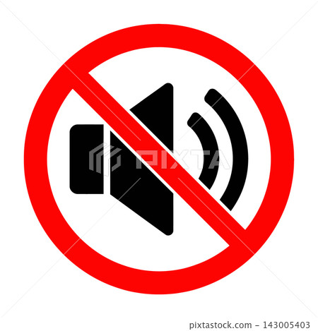 No sound sign symbol icon warning No sound sign symbol icon warning 143005403