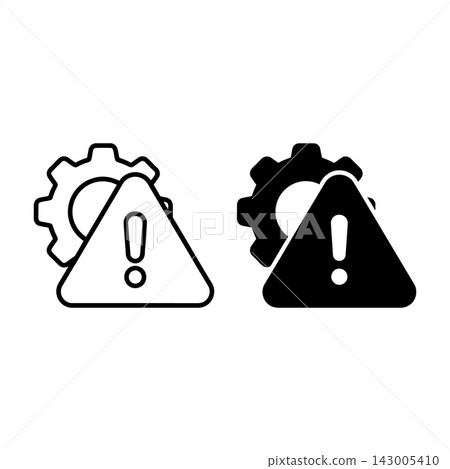 Warning signs with gear symbols 143005410