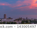 Background material: A scene of Hiroshima with a Peace Wink in the sunset 143005497