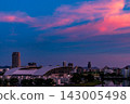 Background material: A scene of Hiroshima with a Peace Wink in the sunset 143005498