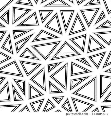 Abstract monochrome seamless geometric pattern. Stylish creative triangles mosaic background. Black and white modern print 143005807