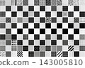 Collection of seamless black and white geometric patterns, monochrome vector textures and repeat backgrounds for textile, fashion, wallpaper, packaging and graphic design 143005810
