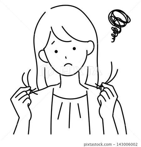 一位二十多歲的年輕女子正飽受掉髮困擾。 一位二十多歲的年輕女子正飽受掉髮困擾。 143006002