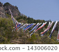 Carp streamer swimming in the blue sky 143006020