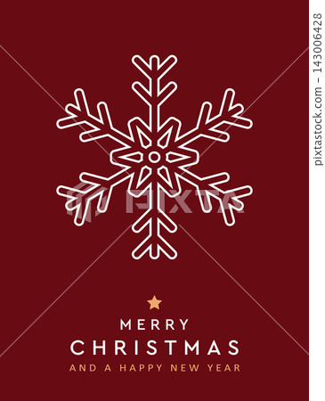 minimalistic christmas greeting card with snowflake vector illustration minimalistic christmas greeting card with snowflake vector illustration 143006428