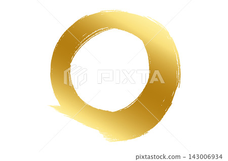 Round frame drawn with a gold brush 01 Round frame drawn with a gold brush 01 143006934