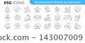 ESG icon set, environmental responsibility concept 143007009