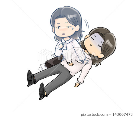 A working woman having an out-of-body experience (while on duty) A working woman having an out-of-body experience (while on duty) 143007473