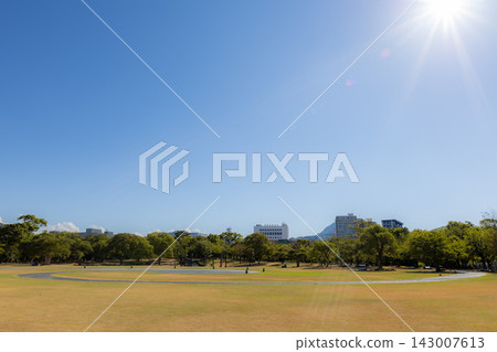 在陽光明媚的日子裡,鬱鬱蔥蔥的公園和蔚藍的天空盡收眼底。這是鬧市中寧靜祥和的所在。 在陽光明媚的日子裡,鬱鬱蔥蔥的公園和蔚藍的天空盡收眼底。這是鬧市中寧靜祥和的所在。 143007613