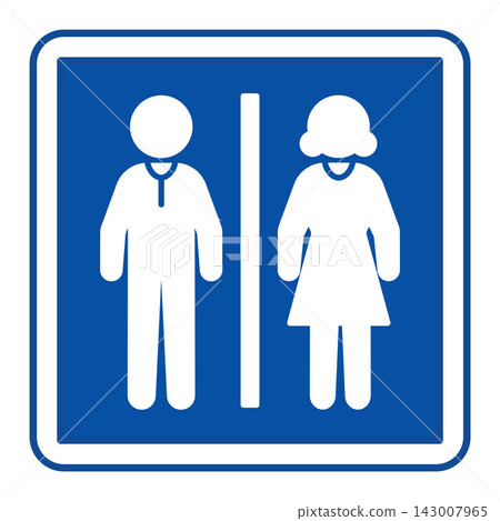 Blue Toilet Sign. Vector Icon. Men's and Women's Restrooms. Hospital Ward Sign Blue Toilet Sign. Vector Icon. Men's and Women's Restrooms. Hospital Ward Sign 143007965