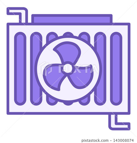 Radiator Color Icon. Vector Icon of Heater with Cooler. Vehicle Detail. Car service concept Radiator Color Icon. Vector Icon of Heater with Cooler. Vehicle Detail. Car service concept 143008074