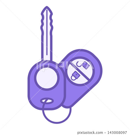 Colored Car Key Icon. Vector Icon of Vehicle Keys. Security Alarm System. Car Service Concept Colored Car Key Icon. Vector Icon of Vehicle Keys. Security Alarm System. Car Service Concept 143008097