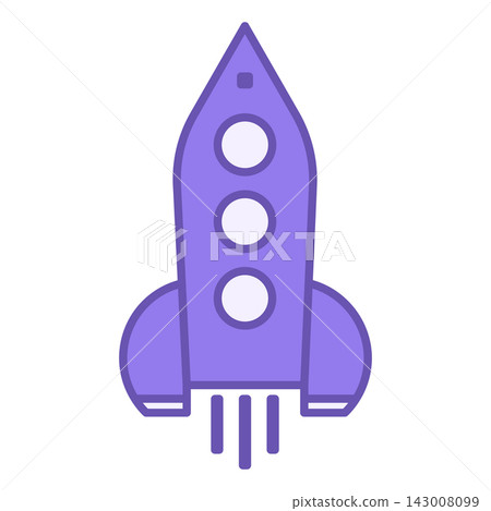 Colored Rocket Icon. Vector Icon of Rocket Taking Off. Space Travel. Registration of the Project Launch. Symbol of Creative Idea Colored Rocket Icon. Vector Icon of Rocket Taking Off. Space Travel. Registration of the Project Launch. Symbol of Creative Idea 143008099