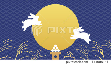 Mid-Autumn Festival: Illustration of a rabbit enjoying the moon - Fifteenth Night Mid-Autumn Festival: Illustration of a rabbit enjoying the moon - Fifteenth Night 143008151