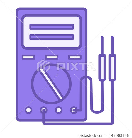Colored Multimeter Icon. Electrical Service Vector Icon. Electrical Measurements, Testing, and Troubleshooting. Car service concept 143008196