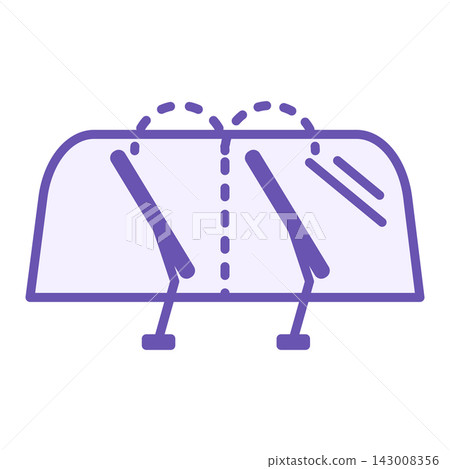 Colored Icon Wiper. Vector Icon of Car Windshield with Two Windshield Wipers. Car service concept 143008356