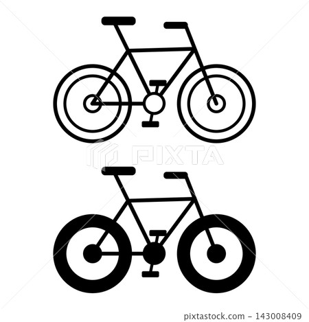Bike icons. Black and White Vector City Vehicle Icons. Eco-friendly Transport Bike icons. Black and White Vector City Vehicle Icons. Eco-friendly Transport 143008409