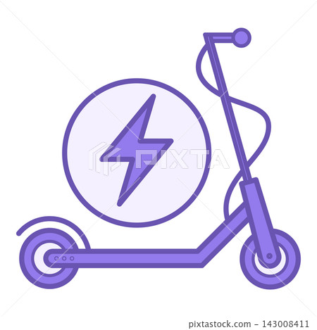 Colored Electric Scooter Icon. Vector Icon of Ecological Transport for Urban Lifestyle. Transport and Environmental Protection Concept Colored Electric Scooter Icon. Vector Icon of Ecological Transport for Urban Lifestyle. Transport and Environmental Protection Concept 143008411