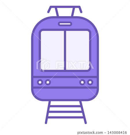Colored Tram Icon. Light Rail Transport Vector Icon. Front view Colored Tram Icon. Light Rail Transport Vector Icon. Front view 143008416