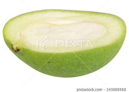 Baby mango sour isolated on white background slice Baby mango sour isolated on white background slice 143008568