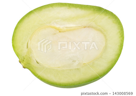 Baby mango sour isolated on white background slice Baby mango sour isolated on white background slice 143008569