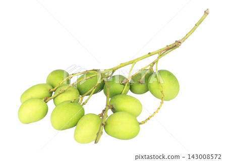 Baby mango sour isolated on white background Baby mango sour isolated on white background 143008572