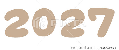 Year 2027 year number illustration vector design for New Year's cards Year 2027 year number illustration vector design for New Year's cards 143008654