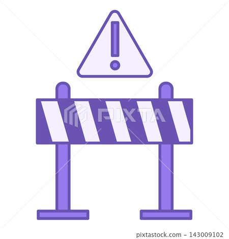 Colored Icon Barrier. Vector Icon. Fence and Danger Sign. Obstacle on the Way, Warning. Roads Concept Colored Icon Barrier. Vector Icon. Fence and Danger Sign. Obstacle on the Way, Warning. Roads Concept 143009102