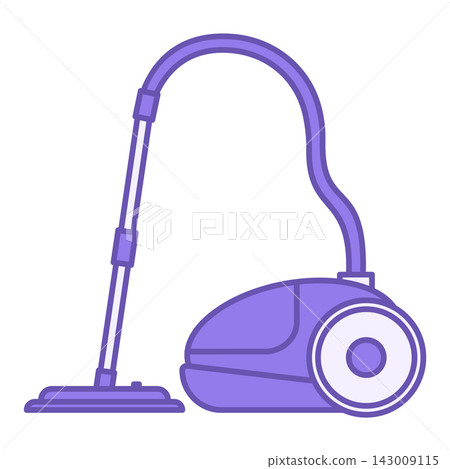 Colored Vacuum Cleaner Icon. Vector Illustration. Dust Cleaning Machine. Household Appliances Concept Colored Vacuum Cleaner Icon. Vector Illustration. Dust Cleaning Machine. Household Appliances Concept 143009115