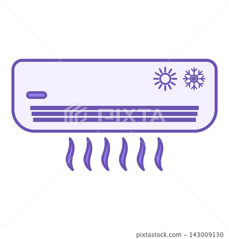 Colored Air Conditioning Icon. Vector Illustration. Device That Regulates The Climate In The Room. Household Appliances Concept 143009130